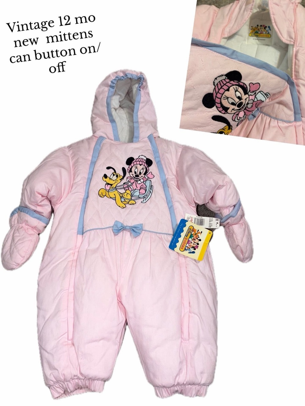 RARE vintage 12 month Disney babies baby snowsuit NEW